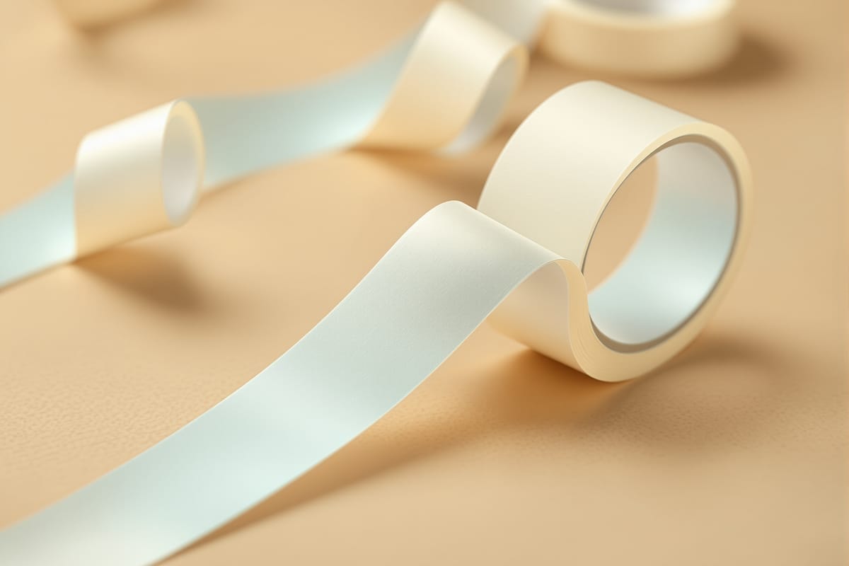 Coils of blank paper audit tape unspooling across a desk